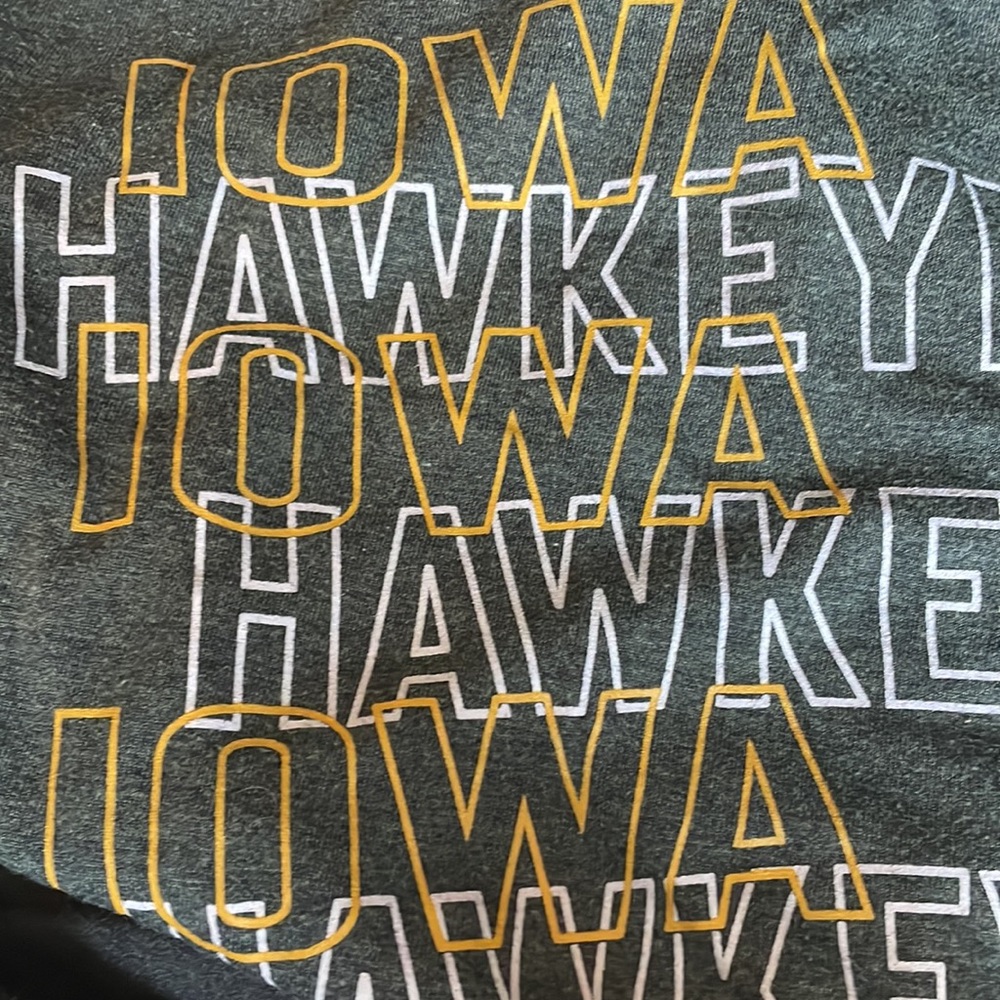 IOWA HAWKEYES RUSSELL ATHLETIC GOLD MESH INSERT XL GREY TANK - Picture 3 of 5